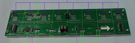 แผ่น pcbพร้อมdotmatrix 3.75mm สีแดงและเขียว พร้อมชิพ ครบถ้วน พร้อมใช้